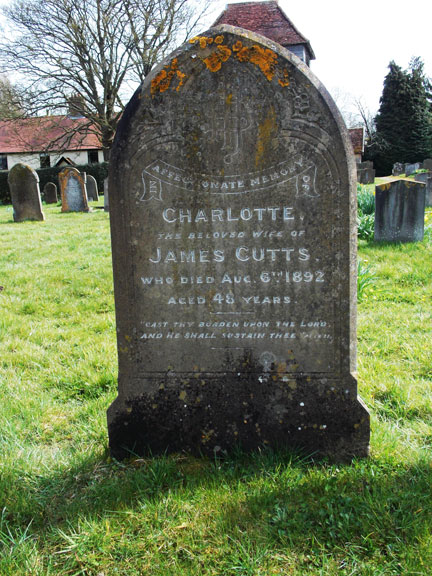 Charlotte (Watson) Cutts gravestone