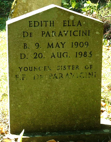 Edith Ella de Paravicini gravestone