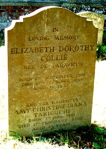 Elizabeth Dorothy (de Paravicini) Collie - gravestone