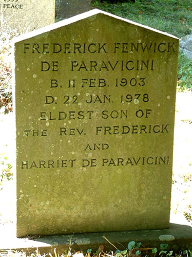 Frederick Fenwick de Paravicini - gravestone