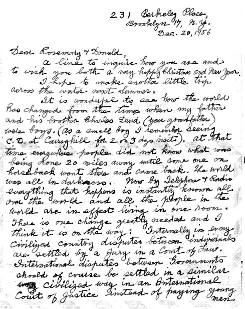 Page 1 of last letter from John H Ingham