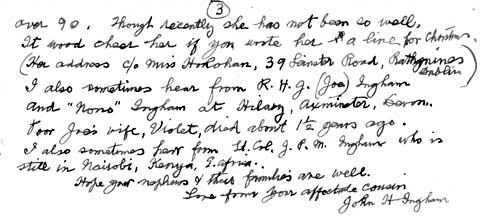 Page 3 of last letter from John H Ingham