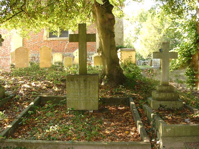 Six Paravicini family graves at Abbotts Ann, Hampshire.