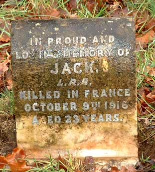 Jack Ray Memorial stone at Elmers End Cemetery