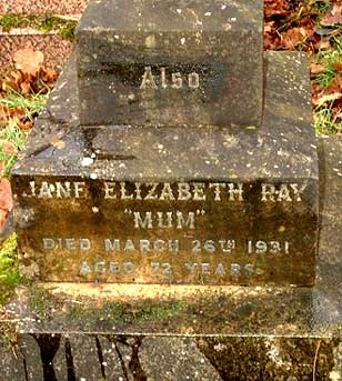 Jane Elizabeth (Neall) Ray grave inscription