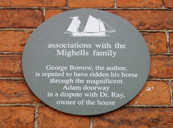 Plaque at 55 High Street, Lowestoft, Suffolk.