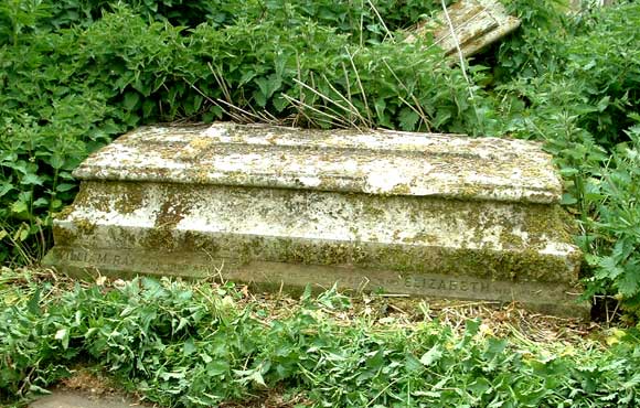 Grave at Tannington, Suffolk, of William and Elizabeth (Gooch) Ray and daughter Justina.